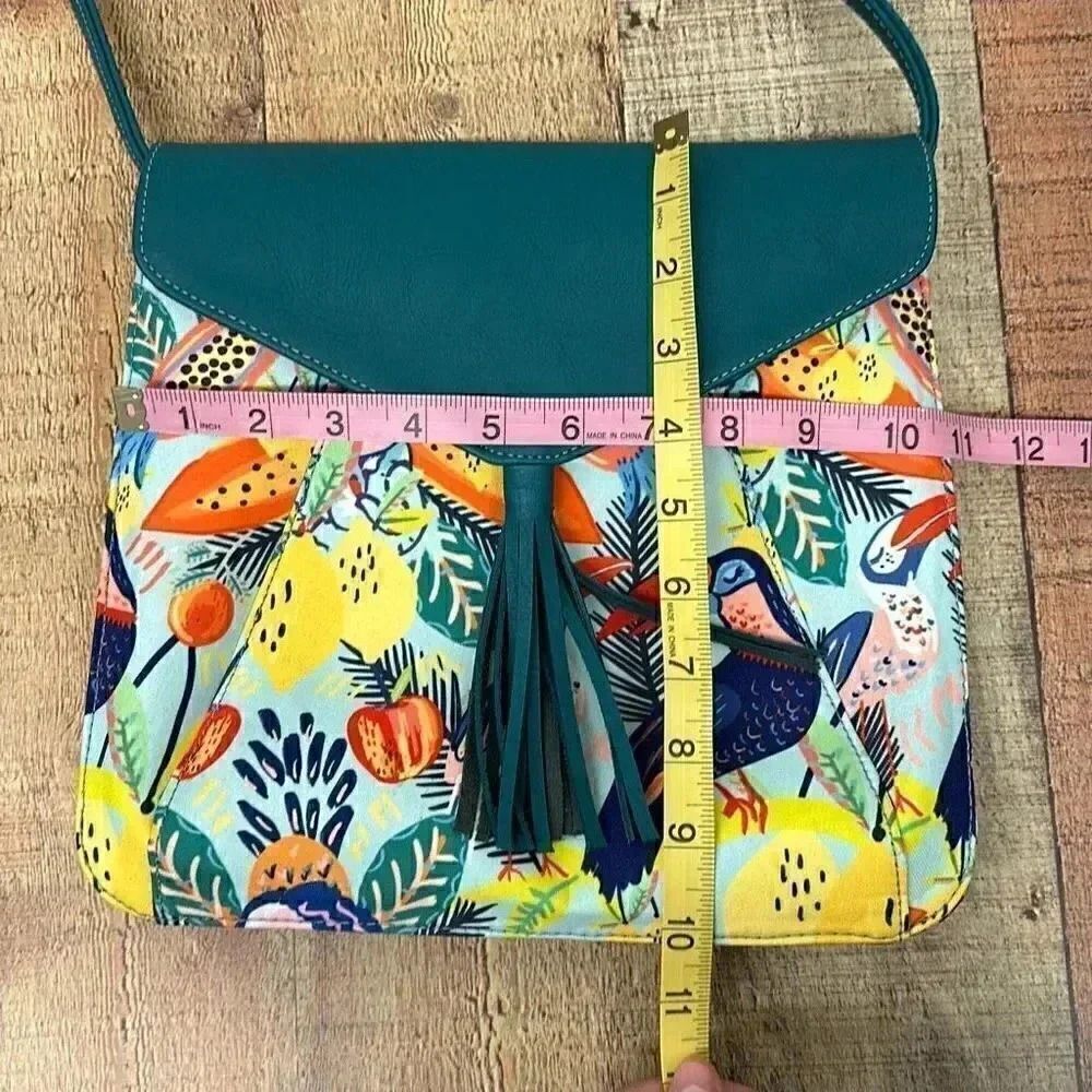 NWT Raquel Arana Crossbody Tropical Floral Bag Purse - Picture 4 of 9